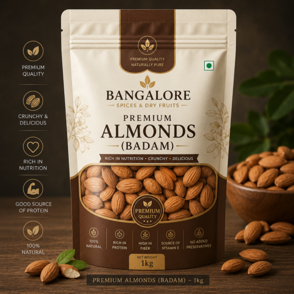 Premium Almonds (Badam) - 1kg